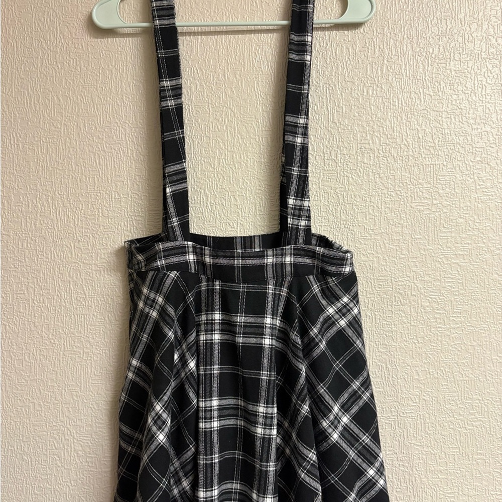 ROMWE Black and White Plaid Mini Skirt